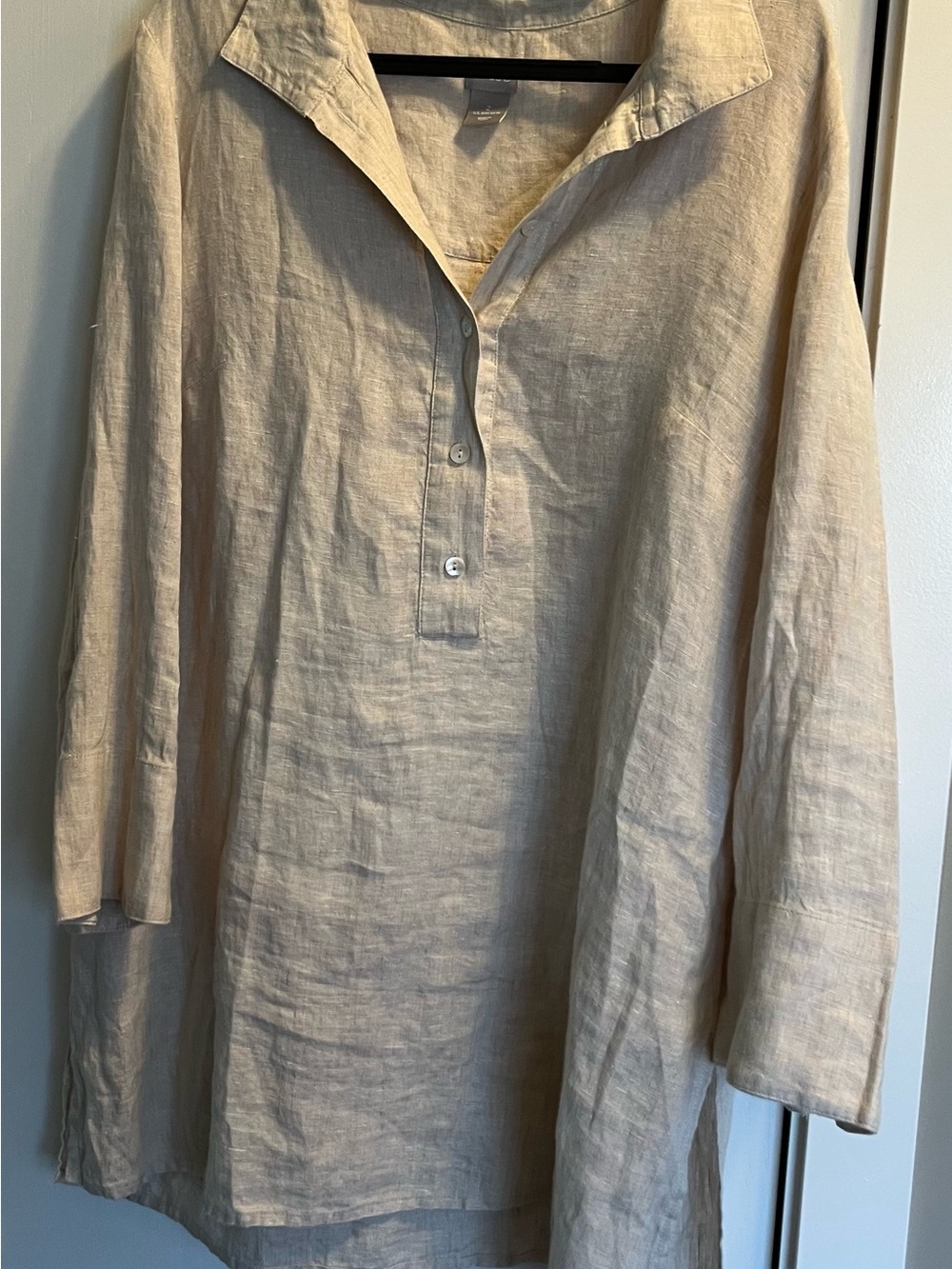 Chico’s Beige Linen Tunic Top